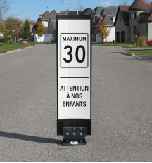 Balise PED-ZONE pour réduction de vitesse Blanc