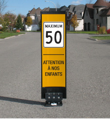 Balise PED-ZONE pour réduction de vitesse Jaune