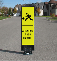 Balise PED-ZONE pour réduction de vitesse Jaune-Vert