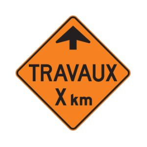 Distance à parcourir avant d'atteindre l'aire de travail