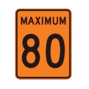 Limite de vitesse: maximum 80