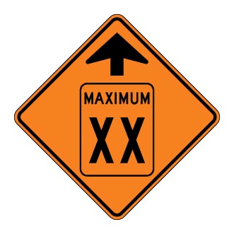 Signal avancé de limite de vitesse : maximum