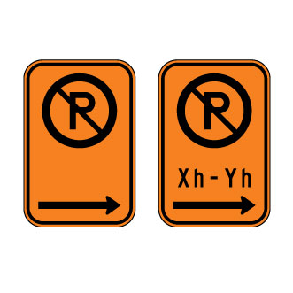 Réglementation temporaire du stationnement flèche droite