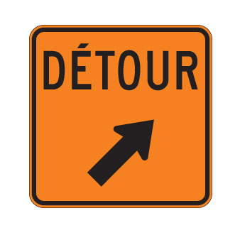 Détour : flèche oblique à droite