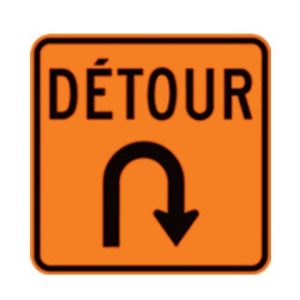 Détour : demi-tour à droite
