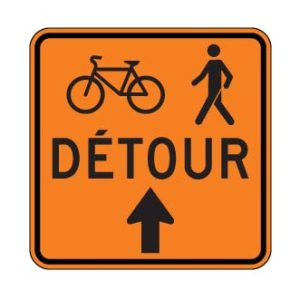 Détour pour piétons et cyclistes tout droit
