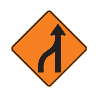 Fusion de 2 voies à 1 voie à droite