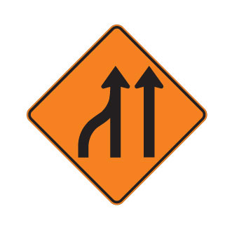 Fusion de 3 voies à 2 voies à droite