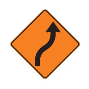 Déviation de la voie vers la droite