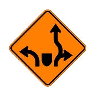 Déviation de voie dans un carrefour giratoire