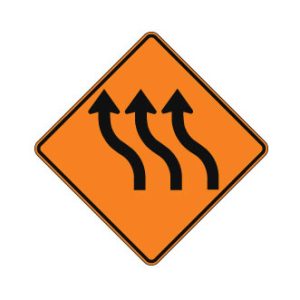 Déviation de 3 voies à gauche