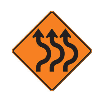 Déviation de 3 voies à droite