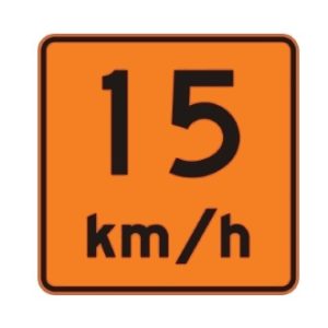 Vitesse recommandée 15 km/h