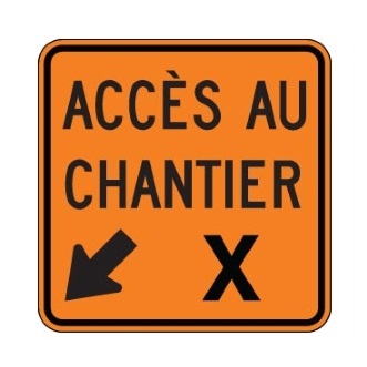 Accès au chantier, à gauche