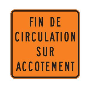 Fin de circulation sur accotement
