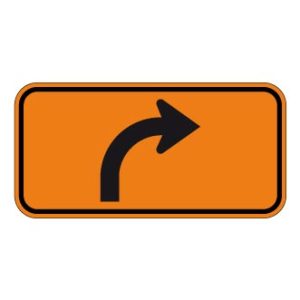 Panonceau de direction à droite (carrefour giratoire)