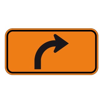 Panonceau de direction à droite (carrefour giratoire)