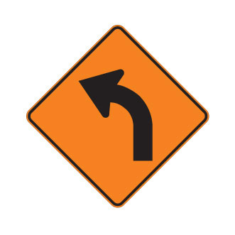 Virage à gauche 45°