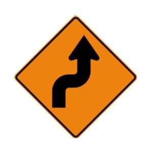 Virage double droite-gauche 90°